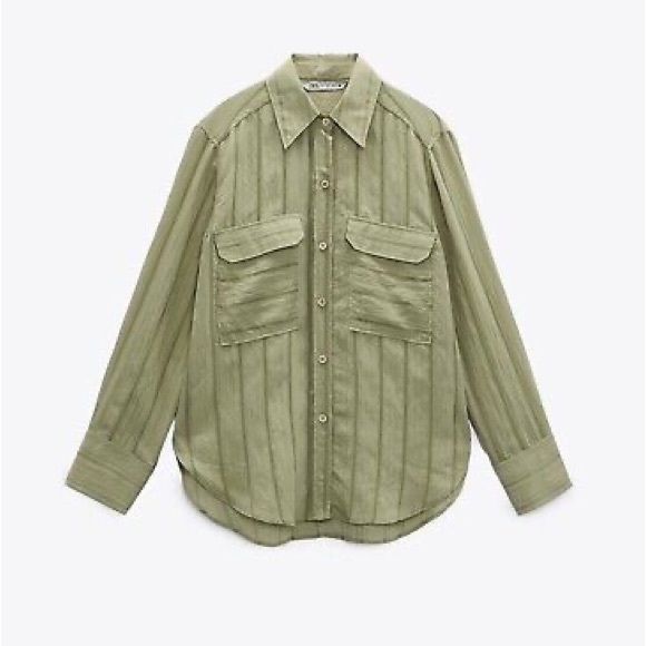 ZARA stripes blouse with pockets - Picture 3 of 5